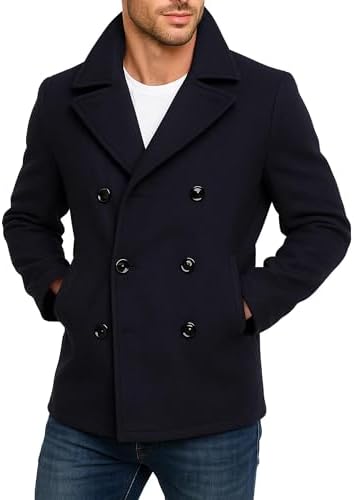 Leather Jacketz Men's Black Wool Coat - Double Breasted Winter