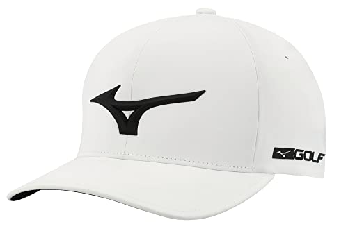 Mizuno Tour Delta - Cappello Aderente con Cappuccio, Colore: Bianco/Nero, L/XL