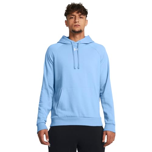 Under Armour Men’s Rival Fleece Hoodie, (475) Carolina Blue / / White, Medium Tall