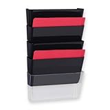 S.P. Richards Company Vertical File System, 13-1/8 x 4-1/4 x 14-3/4 Inches, 3-Pack, Smoke (SPR60002)