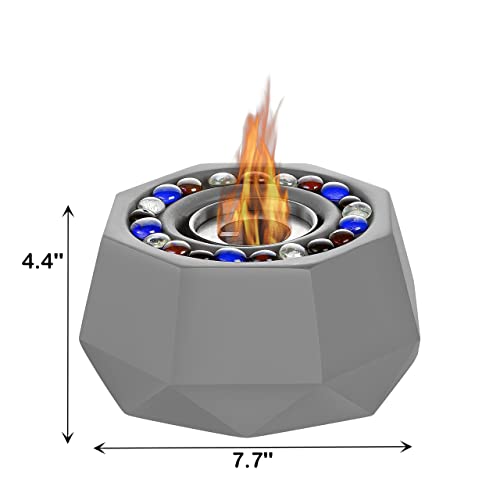 Ehomexpert Table Top Fire Pit, Bio Ethanol Fire Bowl for Indoor