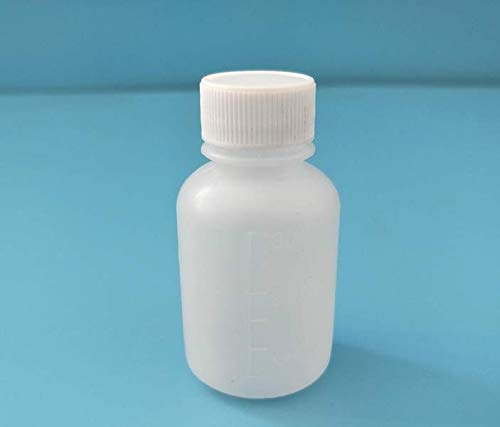 NATUWORLD 12Pcs 30ml 1oz PE Plastic Empty Bottles Small Mouth Graduated Lab Chemical Container Reagent Bottle Sample Sealing Medicine Bottle for Laboratory and Travel