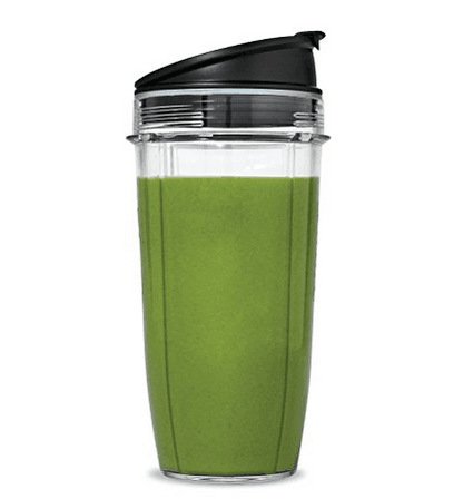 Ninja Single Serve 18 Ounce Cup Set with 2 different Lids for Nutri Ninja Auto-iQ 1000w Series Blender (Pack of 2)