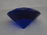 1 X Dark Blue Glass Diamond Shaped Paperweight 3.15 INCHES (80 MM)
