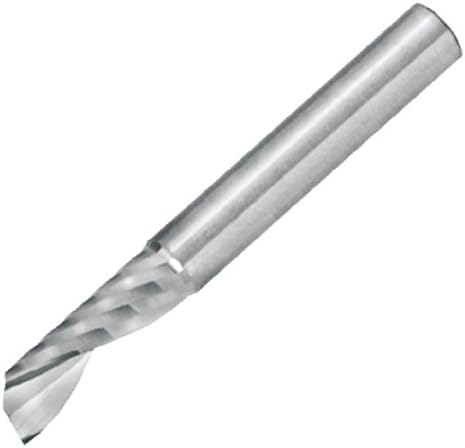 Micro 100 SFPM-050-40 Single Flute Router, Right Hand Spiral, Metric Dimensions, 5 mm Cutter Diameter, 6 mm Shank Diameter, 16 mm Flute Length, 50 mm Overall Length, Solid Carbide Tool