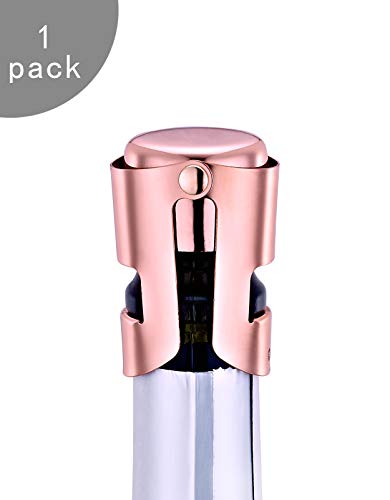 OWO Champagne Stopper, Stainless Steel Bottle Plug Sealer for Sparkling Wine, Superior Leak-Proof Bubble Retaining Saver, No Sharp Edge, No Spill, Fizz Saver, Passed Press Test (Rose Gold) - Thumbnail 7