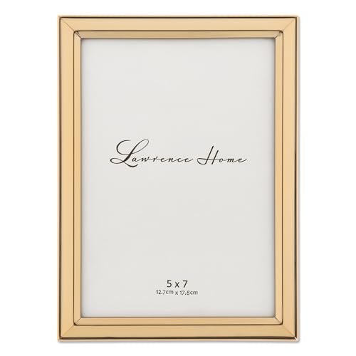 Lawrence Frames 750357 5x7 Gold Metal Classic Bevel Picture Frame