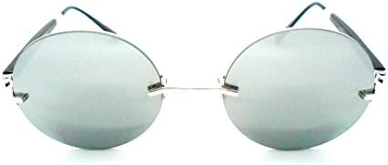 Gold and Wood CM24 Round Polarized Mirrored Sunglasses with Buffalo Horn Temples