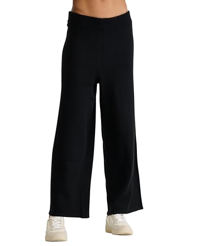 NAADAM Soft 100% Cashmere Crop Wide Leg Pants, Black, 2X