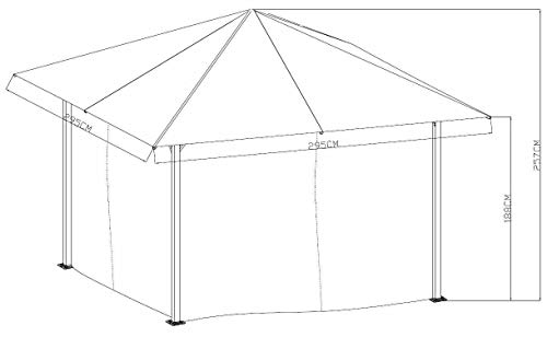 GXK Pavillon Metallpavillon stabil 3x3 Meter, grau Antik-Look – Bild 8