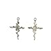 Dovewill Rose Flower Branch Pattern Cross Charms Pendants DIY Necklace Bracelet Jewelry Making Craft Findings Pack of 20