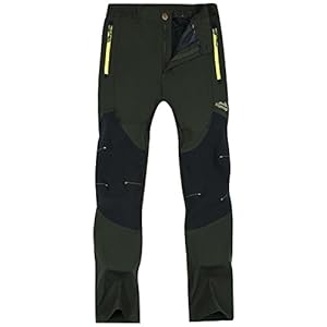 Singbring Men’s Outdoor Lightweight Quick Dry Waterproof Hiking Mountain Pants Large AGreen(01B)