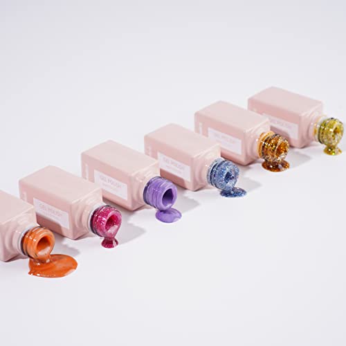 Yayoge Gel Nail Polish Kit，6 Colors Gel Nail Polish Base and Top Coat ，UV Gel Nail Polish Set ，Soak Off Gel Nail Art Manicure Kit, Ideal Gifts DIY Nail Art Salon and Home