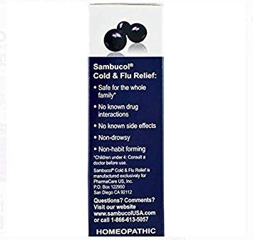 Sambucol Black Elderberry Cold & Flu Relief Tablets, Homeopathic Remedy for Temporary Relief of Cold and Flu-Like Symptoms