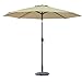 FARLAN Patio Umbrella 9 Ft Outdoor Table Aluminum offset market umbrellas with Push Button Tilt and Crank (9 ft, dark Beige)