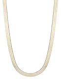 16 Inch 10k Yellow Gold Super Flexible Silky Herringbone Chain Necklace for Women and Men, 0.3 (8mm)