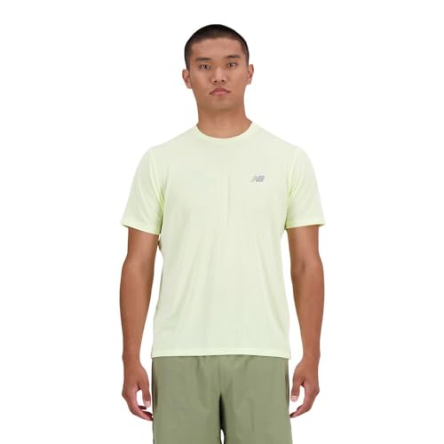New Balance Men’s Athletics T-Shirt, Lime Light Heather, X-Small