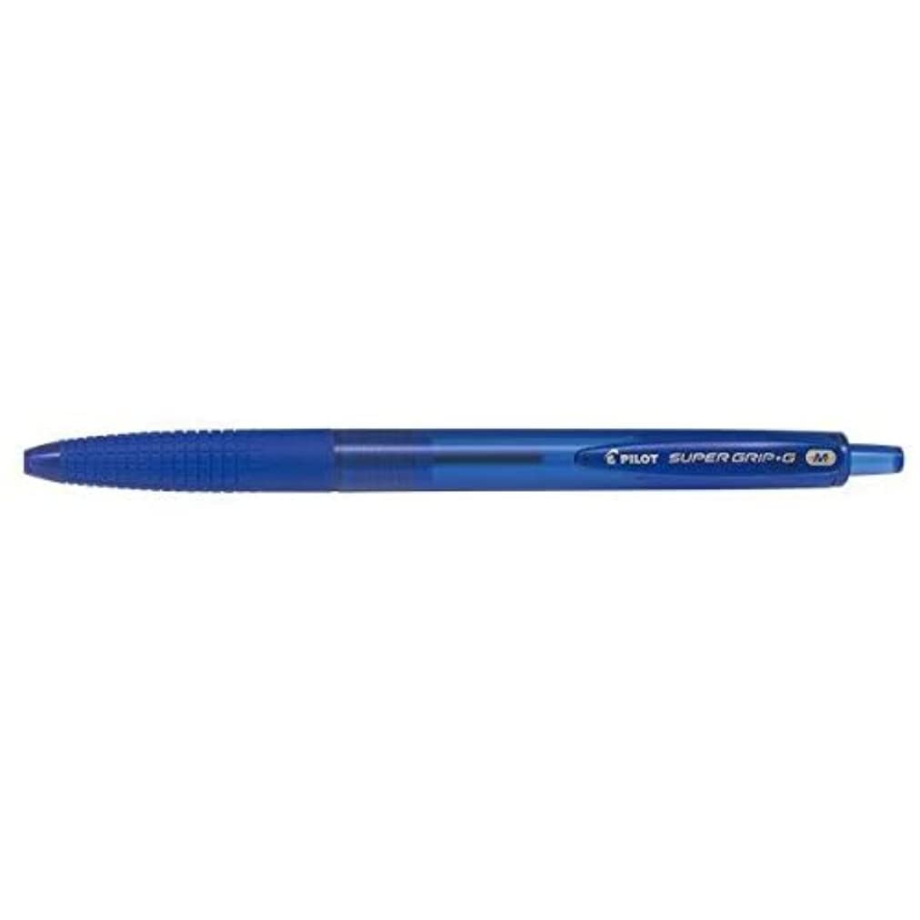 Pilot Medium Line 1 mm Tip Super Grip G Retractable Ballpoint Pen - Blue, Box of 12