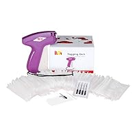 PAG XMS S13 Price Tag Standard Attacher Tagging Gun for Clothing with 5 Needles and 2000 Barbs Fasteners, Purple