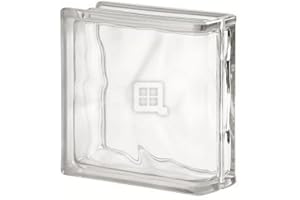 Quality Glass Block 7.5 x 7.5 x 3 Basic Wave End Block