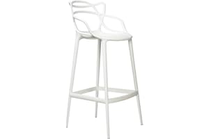 Modern Black Replica Master Stools — Counter-Height Comfort with a Sleek, Contemporary Look for Any Space (White, Counter Hei