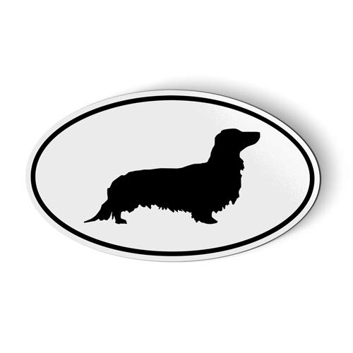 Dachshund Long Haired Oval Magnet For Car Fridge Locker 5 5
