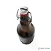 Secure Swing 16 oz Beer Bottles with Ceram-Seal Ceramic Cap for Fermentation & Carbonation of Beer, Soda, & Kombucha - 6 Pack - Amber