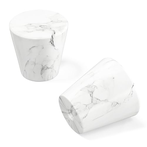 homdiy 5 Pack White Marble Cabinet Knobs White Drawer Knobs