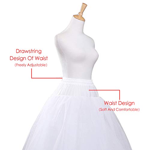 VeMee A-line Hoopless Petticoat Crinoline Underskirt Slips Floor Length for Bridal Wedding Dress - Thumbnail 5