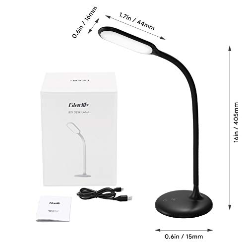 LED Desk Lamp with USB Charging Port, Gladle Dimmable Table Light for