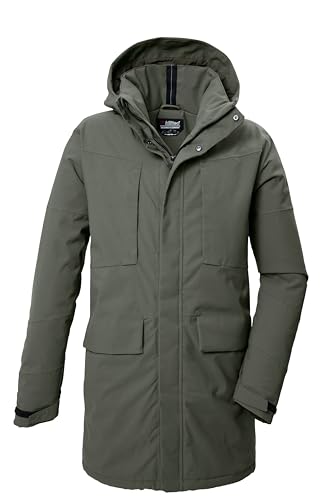 killtec Hombre Parka/parka funcional con capucha con cremallera KOW 80 MN PRK, oliv, L, 41848-000