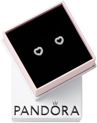 Amazon.com: PANDORA Sparkling Elevated Heart Stud Earrings