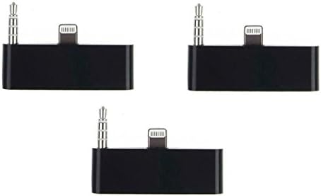 iPhone 6 / 6S [8 Pin to 30 Pin] Connecter [Set of 3] Converter with Audio Adapter [Black]