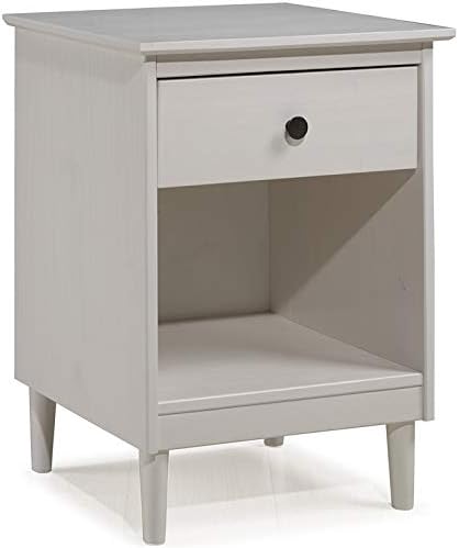 Amazon Com 1 Drawer Solid Wood Nightstand In White Kitchen Dining