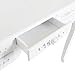 mecor Makeup Vanity with 4Drawers,Vanity Table Set w/Round Mirror Girls Women Wood Dressing Table Cushioned Stool Bedroom Furniture White