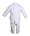 Baby Boys Formal White Poly Cotton 5 Piece Classic Suit Set with Tail - 3M