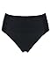 Hilor Women's Solid Shirred High Waisted Swim Bottom Side Ruched Bikini Briefs