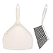LandHope Dustpan and Brush Set for House Floor Sofa Office Desk Cleaning Ergonomic Brush Design (White)