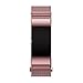 AutumnFall Milanese Stainless Steel Watch Band Strap Bracelet + HD Film for Fitbit Charge 2 (Pink)