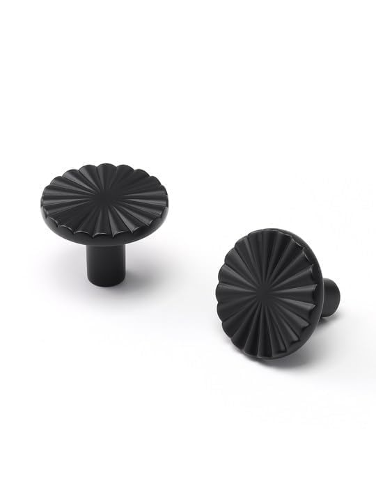 SORWDUERM 5 Pack Black Cabinet Knobs Black Flat Drawer Pulls Kitchen Cupboard Bathroom Dresser Cabinet Hardware Handles Zinc Alloy