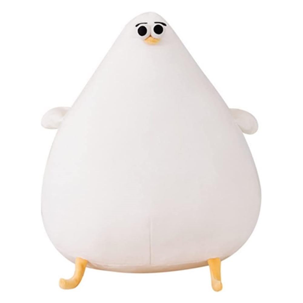 OUKEYI Funny Plush Seagull Pillow, Simulation Cute Fat Chicken Doll Toys, Soft Stuffed CushionsChicken Plush Pillow Floor Mat Kawaii Festival Gifts (26cm)