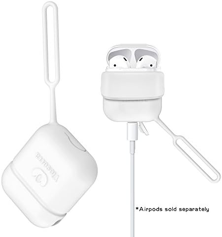 Airpods Case, Shock Resistant Translucent Case Full Protective Silicone Cover Skin Portable with Anti Lost Lanyard for Apple Airpods Charging Box