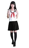 Nuoqi Anime Cosplay Costumes Japan School Sailor Uniform Skirts GC47D-XL A-white-black