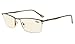 Eyekepper Quality Spring Hinges Half-Rim Computer Readers Reading Glasses (Gunmetal, Yellow Tinted Lenses) +1.25