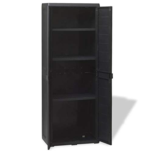 Cikonielf Hochschrank für den Außenbereich, wasserdicht, 65 x 38 x 171 cm, Gartenschrank mit 2 Türen und 3 verstellbaren… – Bild 4