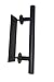 Barn Door Handle Pull Set: 12’’Black Stainless SteelPull and Flush Hardware, for Interior and Exterior Doors, Rust Resistant, Large Handle for A Strong Grip, Easy to Install