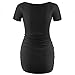 Women's Stretchy Short Sleeve Ruched Maternity Shirts Pregnancy T Shirt Top Mamma Casual Clothes Tee Mom Gift,Black/Wine Red S