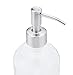 Clear Glass Jar Soap and Lotion Dispenser with Stainless Steel Pump - 16 oz (1)