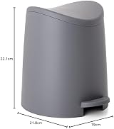 TATAY 3L Bathroom Bin with Pedal Grey Plastic Durable Compact 19x21.8x22.1 cm view 5