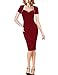 GlorySunshine Women's V-neck Sexy Fake Two Pieces Bodycon Dress